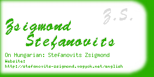 zsigmond stefanovits business card